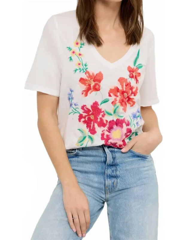 Celiora Raw Hem V-neck Tee