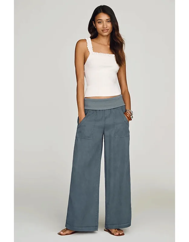 Wide-leg Fold-over Pants
