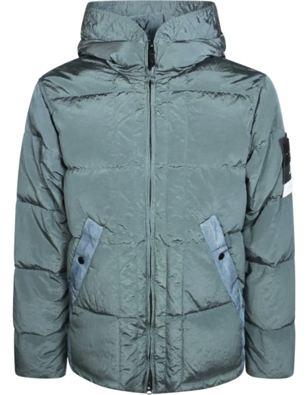 Shiny Crinkled Quilted Down Jacket