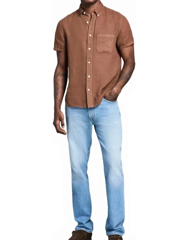 Short Sleeve Linen Button Down Shirt