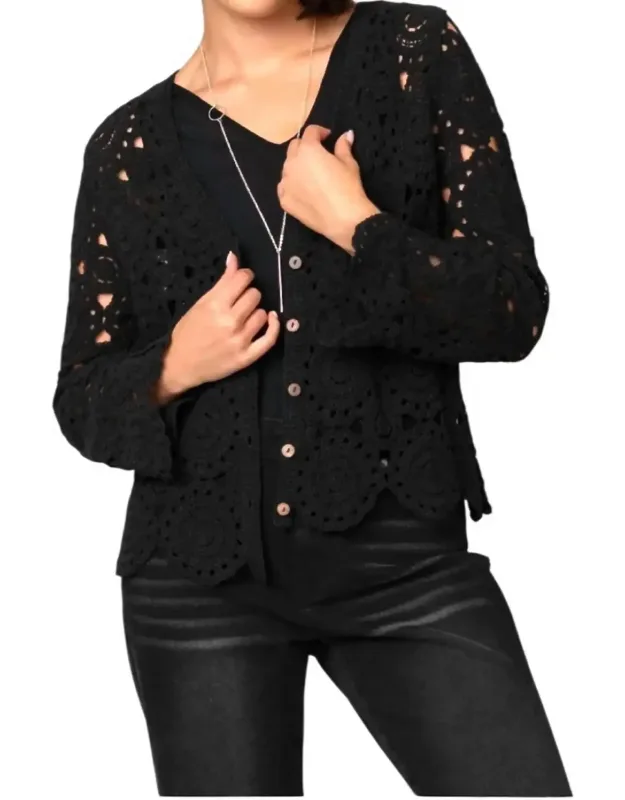 Crochet V-neck Cardigan