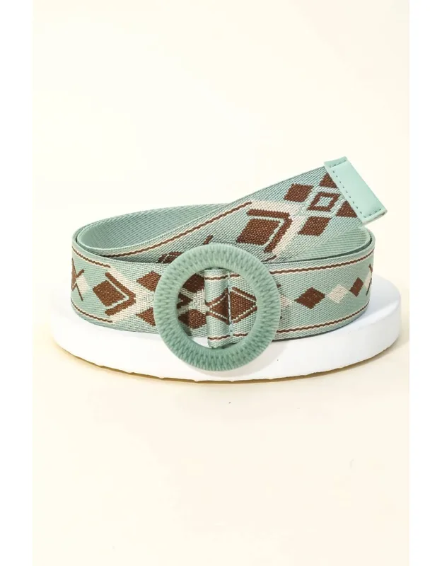 Round Woven Buckle Boho Belt