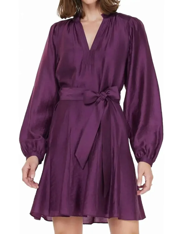 Ruffled Collar Split Neck Dress