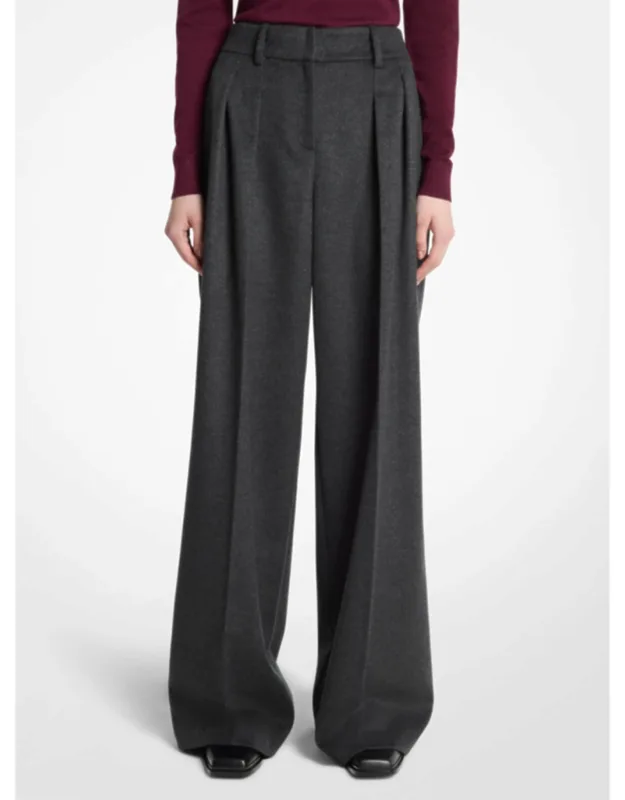 Cashmere Pleated Slouch Trousers
