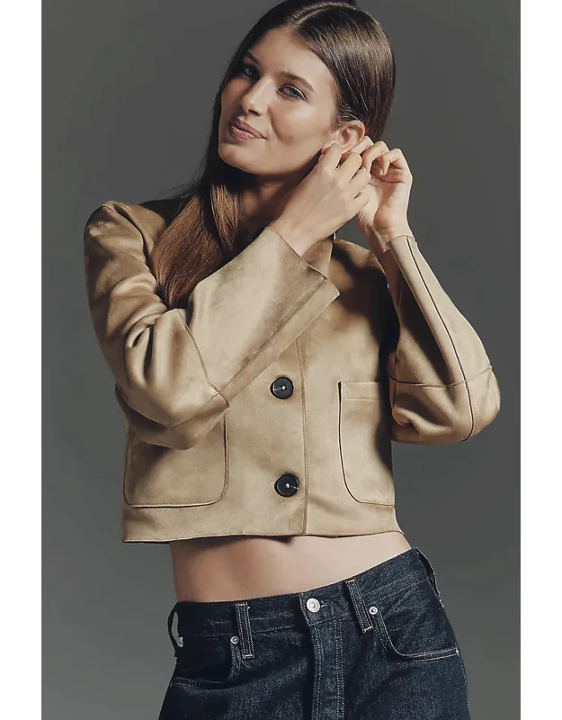 Faux Suede Cropped Jacket