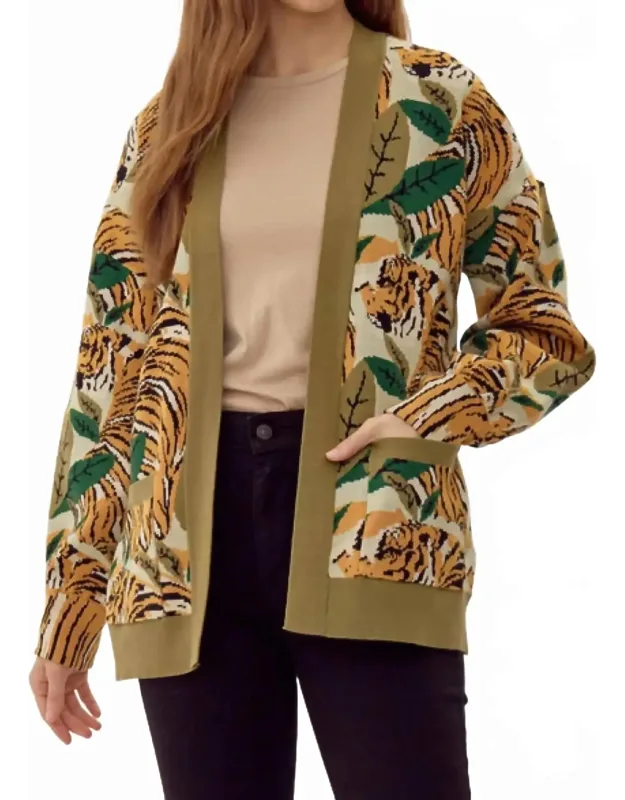 Tiger Jungle Print Cardigan