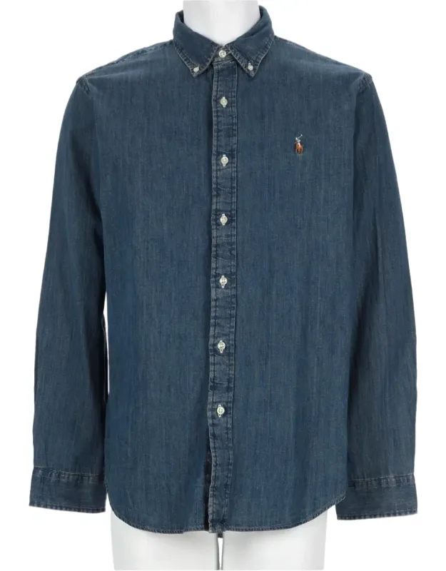 Long-sleeve Button-down Denim Shirt