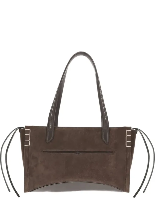 Elongated Loafer Suede Top-handle Bag