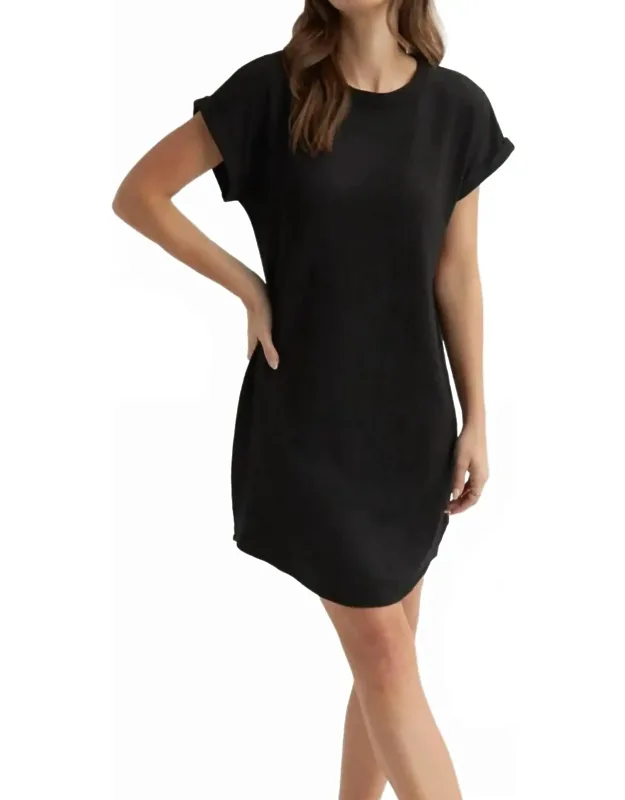 Rolled Sleeve T-shirt Dress