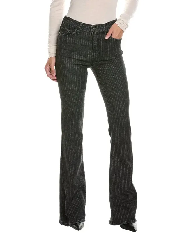Pinstripe Flare Jeans