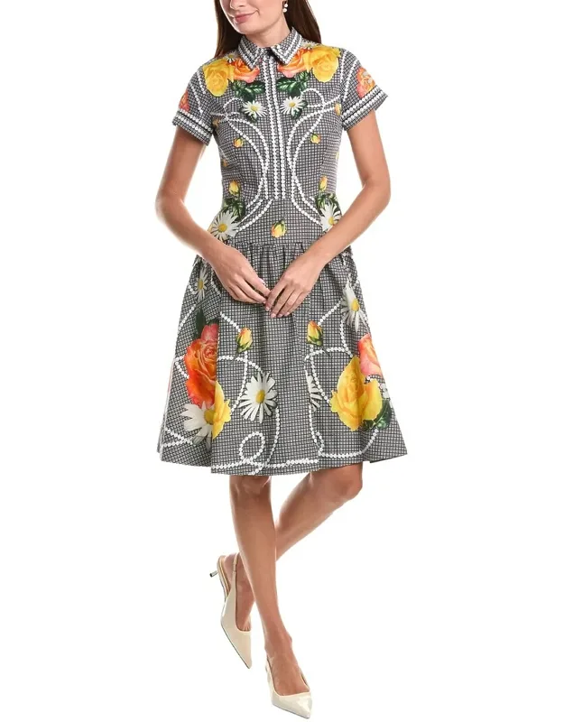 Pearl Floral Print Shirtwaist Dress
