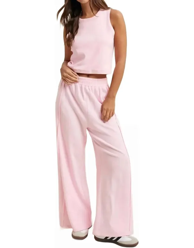 Sunny Daze Tank Top And Wide Leg Pants Set
