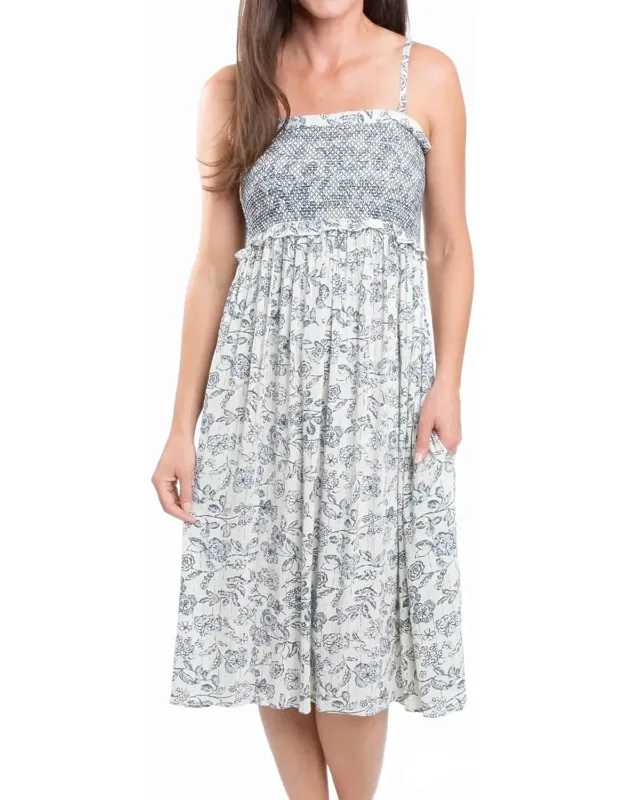 Sarai Smocked Midi Dress