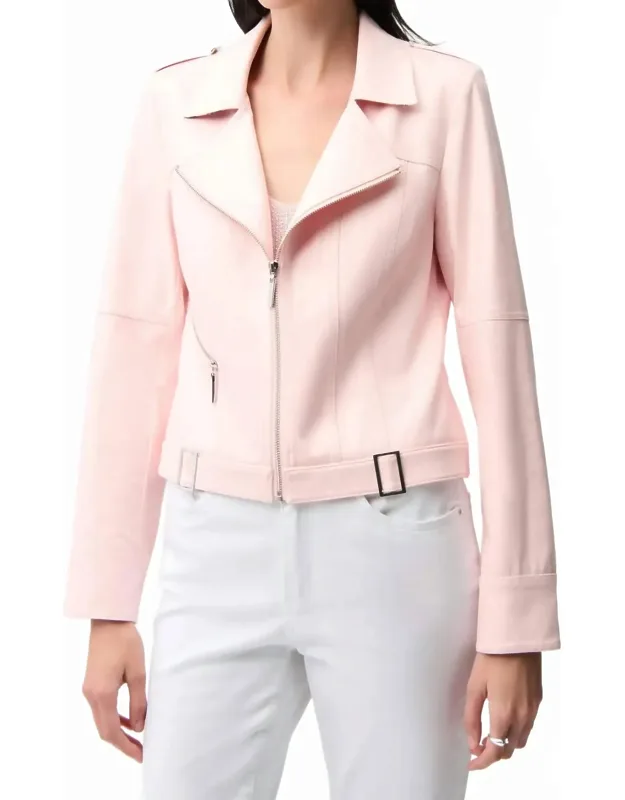 Faux Suede Decorative Buckles Jacket