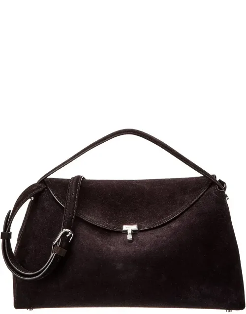 T-lock Top Handle Suede Satchel
