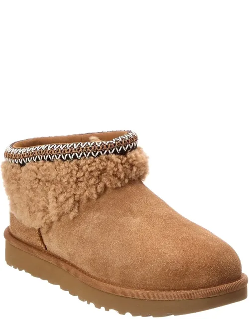 Classic Ultra Mini Maxi Curly Suede & Sherpa Booties