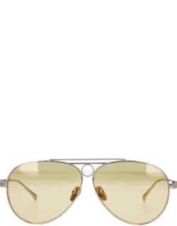Gold-tone Metal Teardrop Sunglasses With Tinted Lenses