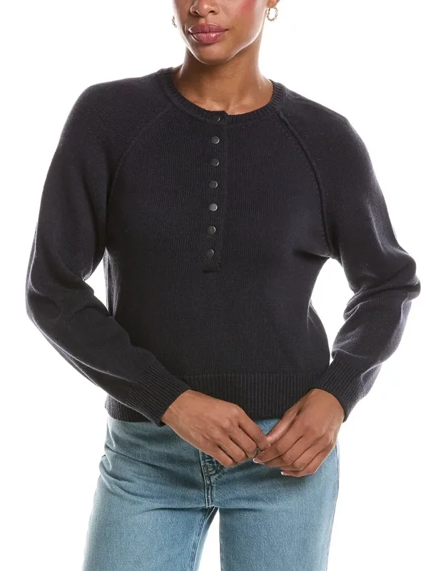 Akleja Long Raglan Sleeve Henley Neck Pullover