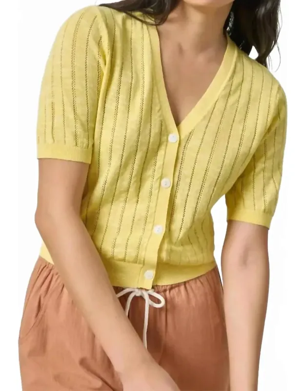 Open Stitch V Neck Cardigan