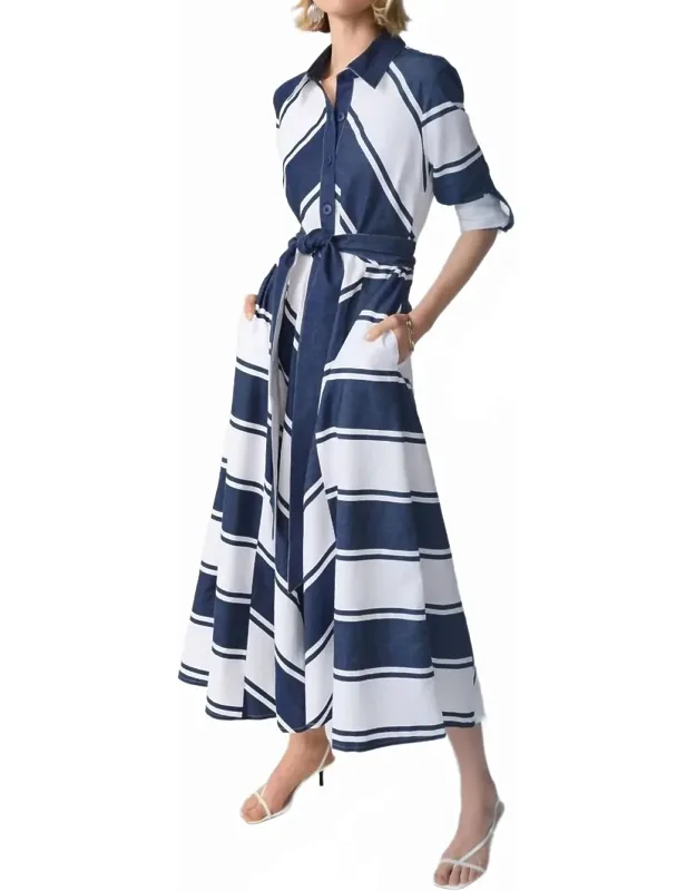 Casual Striped Maxi Dress