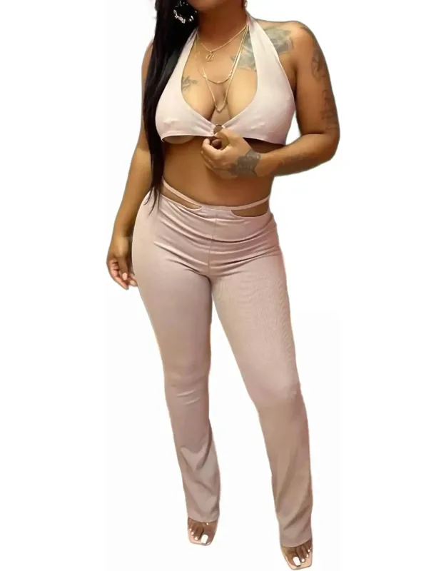 Crop Flare Pants Set