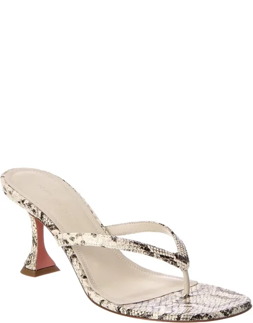 Juliette Snake-embossed Leather Thong Sandals