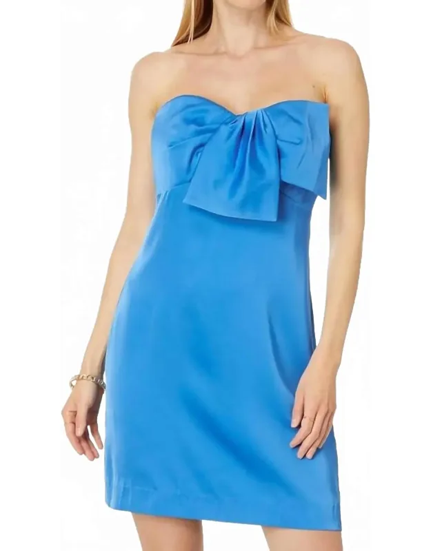 Strapless Satin Bow Mini Dress