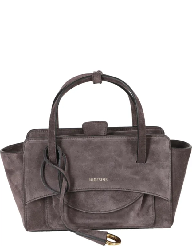 Suede-finish Flap S Pocket Leather Shoulder Bag