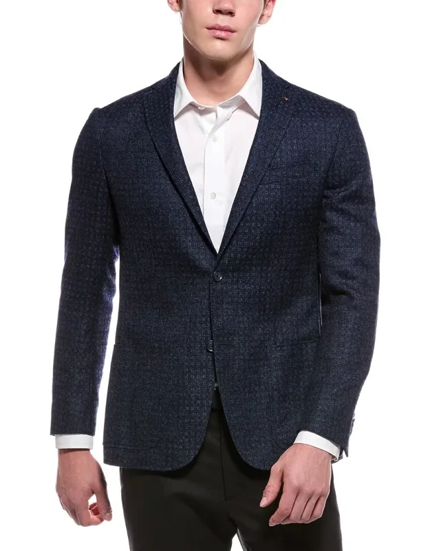 Half-lined Jacquard Wool-blend Blazer