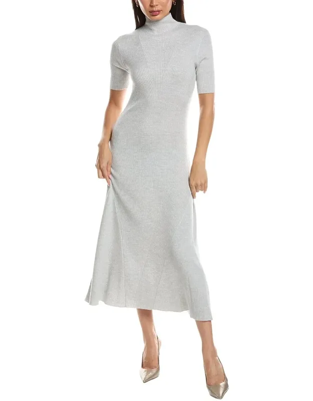 Farie Mock Neck Wool Sweaterdress