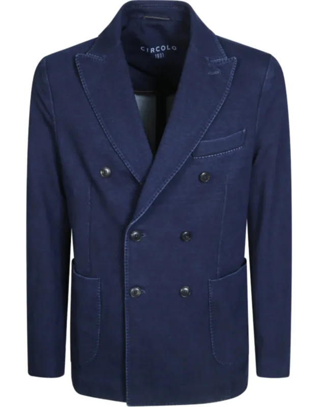 Cotton-blend Double-breasted Denim Jacket