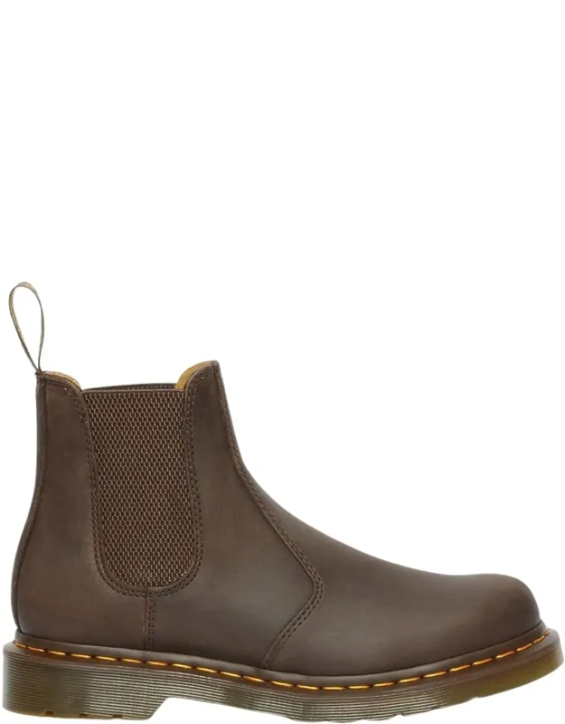 Aged Leather Elastic Side Panel Chelsea Boots