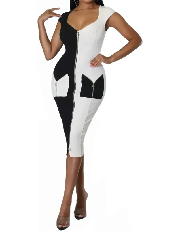 Color Block Sleeveless Mini Dress