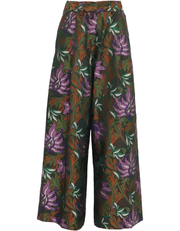 Printed Wide Leg Trousers