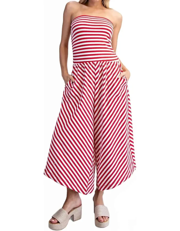 Strapless Wide Leg Jumpsuit