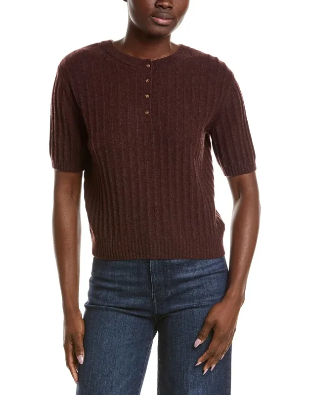 Coastal Cashmere Reversible Henley Sweater