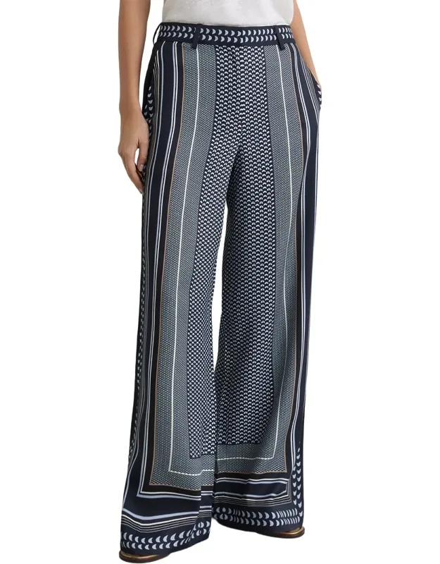 Anna Scarf Print Wide Leg Trousers