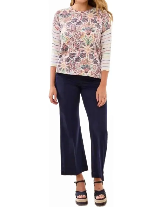 3/4 Sleeve Crew Neck Top