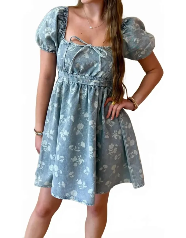 Floral Denim Mini Dress