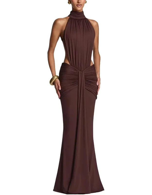 Maxi Dress - Approximately 61.4in From Shoulder To Hem, 100% Polyester