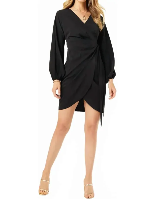 Deep V-neck Wrap Dress