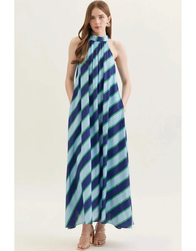 Classy Striped Maxi Dress