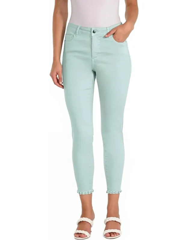 High-waisted Embellished Skinny Jeans