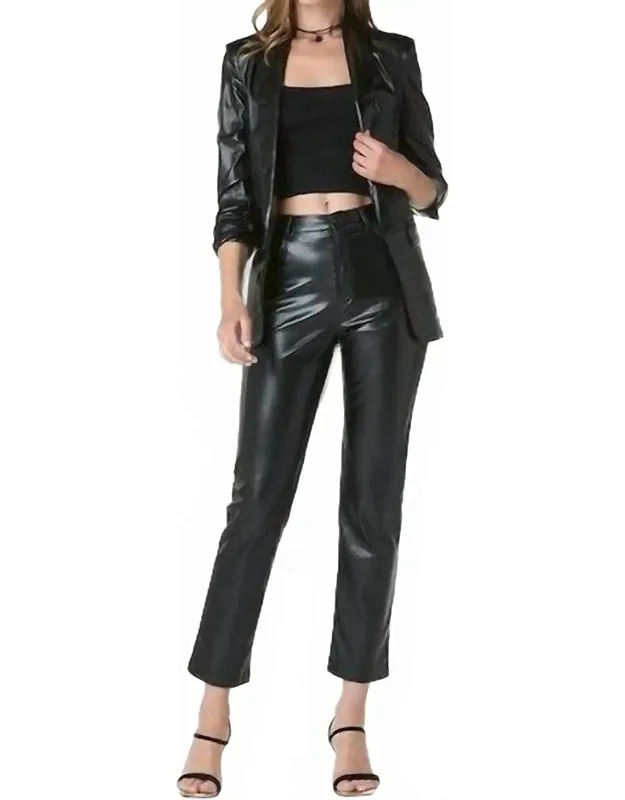 Vegan Leather Blazer