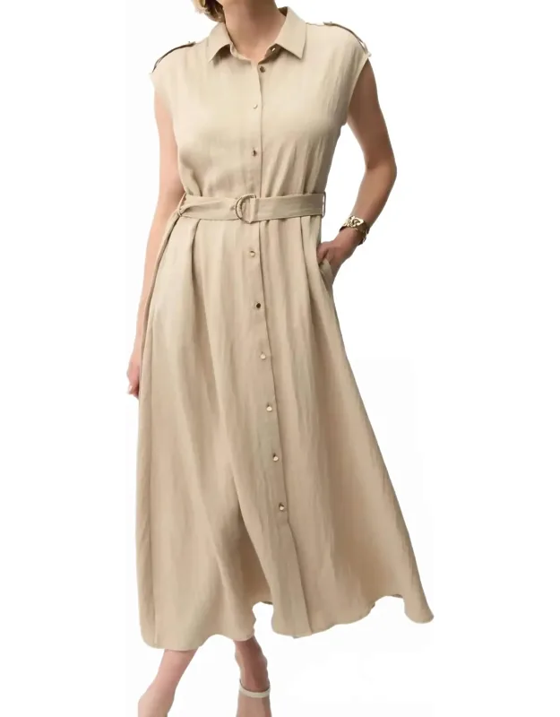 Belted Midi Shirt Dress