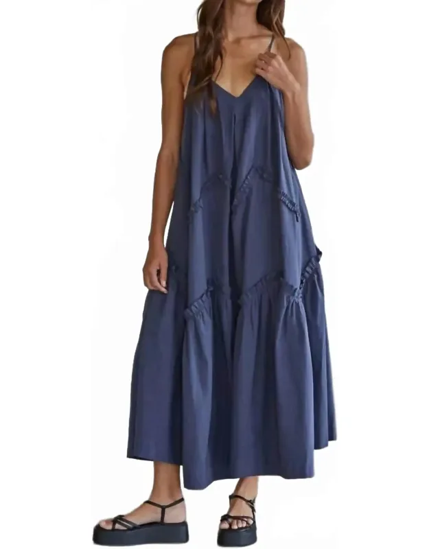 Gabriella V Neck Ruffle Trim Maxi Dress