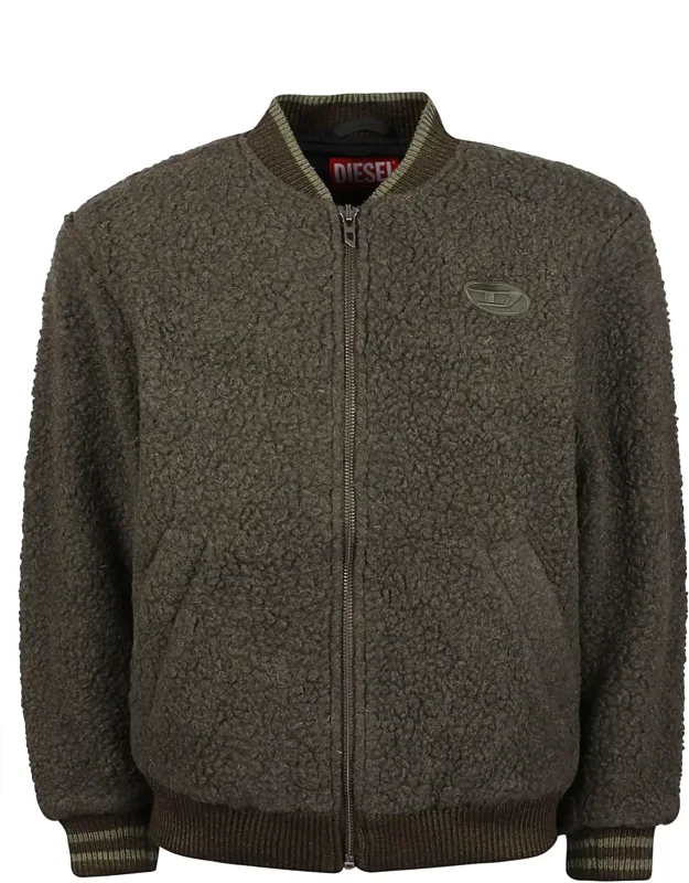 Textured Striped Wool-blend Bomber Jacket