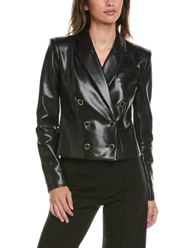 Aytul Vegan Leather Blazer