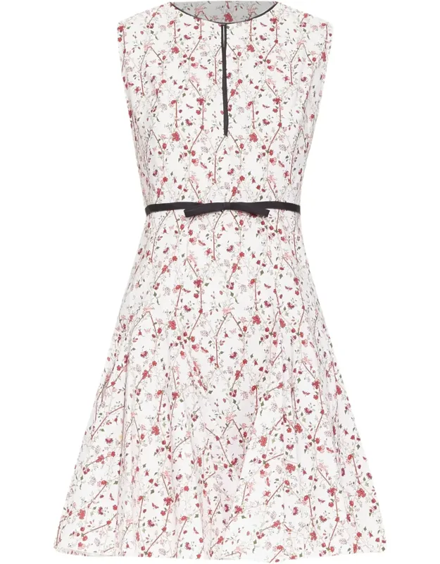 Nylon Silk Floral Print Dress