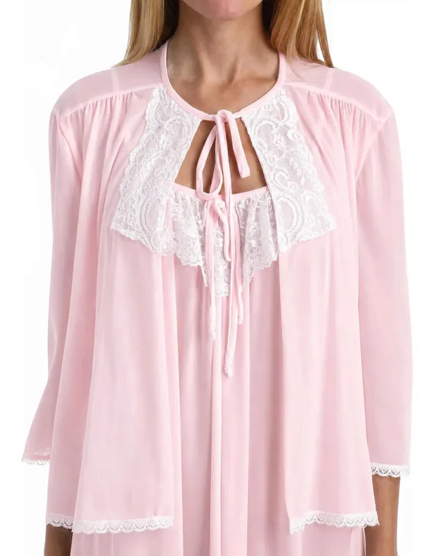 Tricot Bed Jacket With Lace